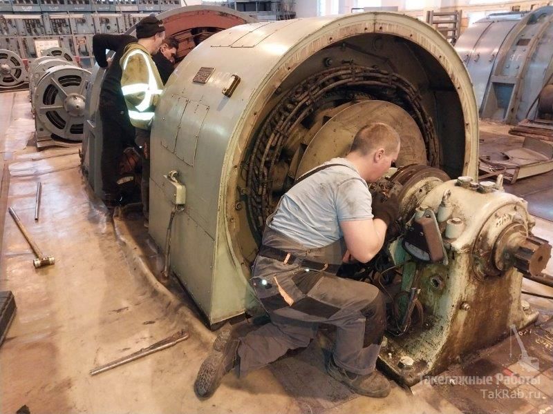 Демонтаж электродвигателя, весом более 14т.кг.